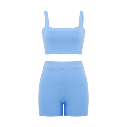 Knitted shorts and top set