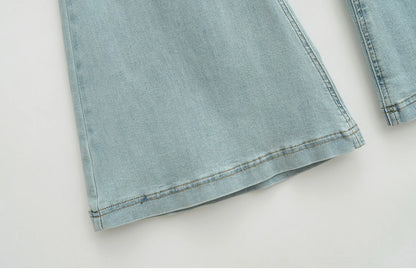 High cut jeans with two buttons