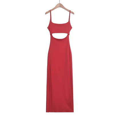 A dress with an opening in the stomach