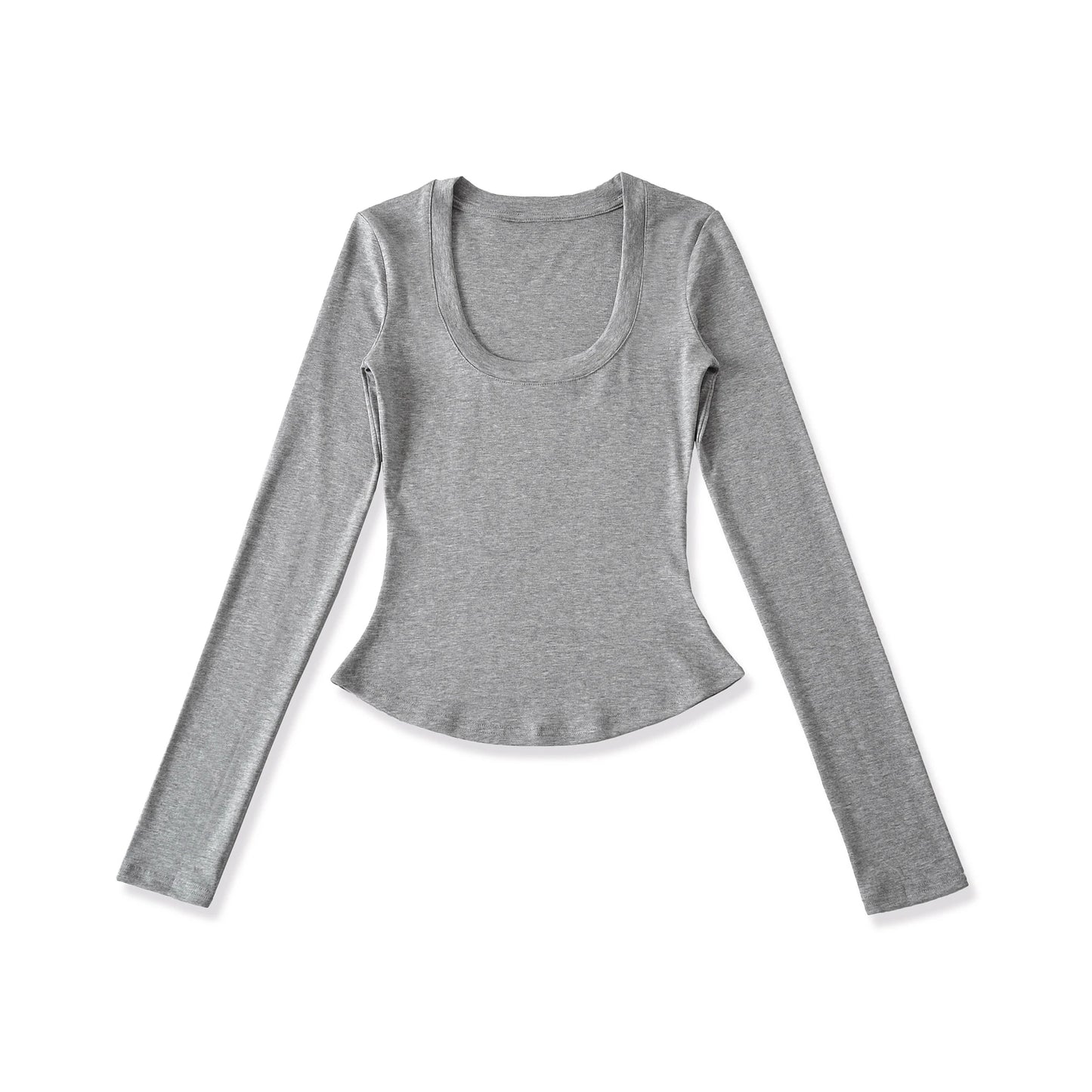 A soft long shirt with a round neckline